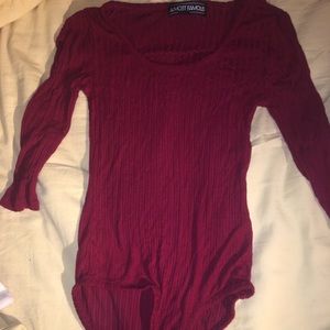 Maroon Mid-Sleeve Body suit